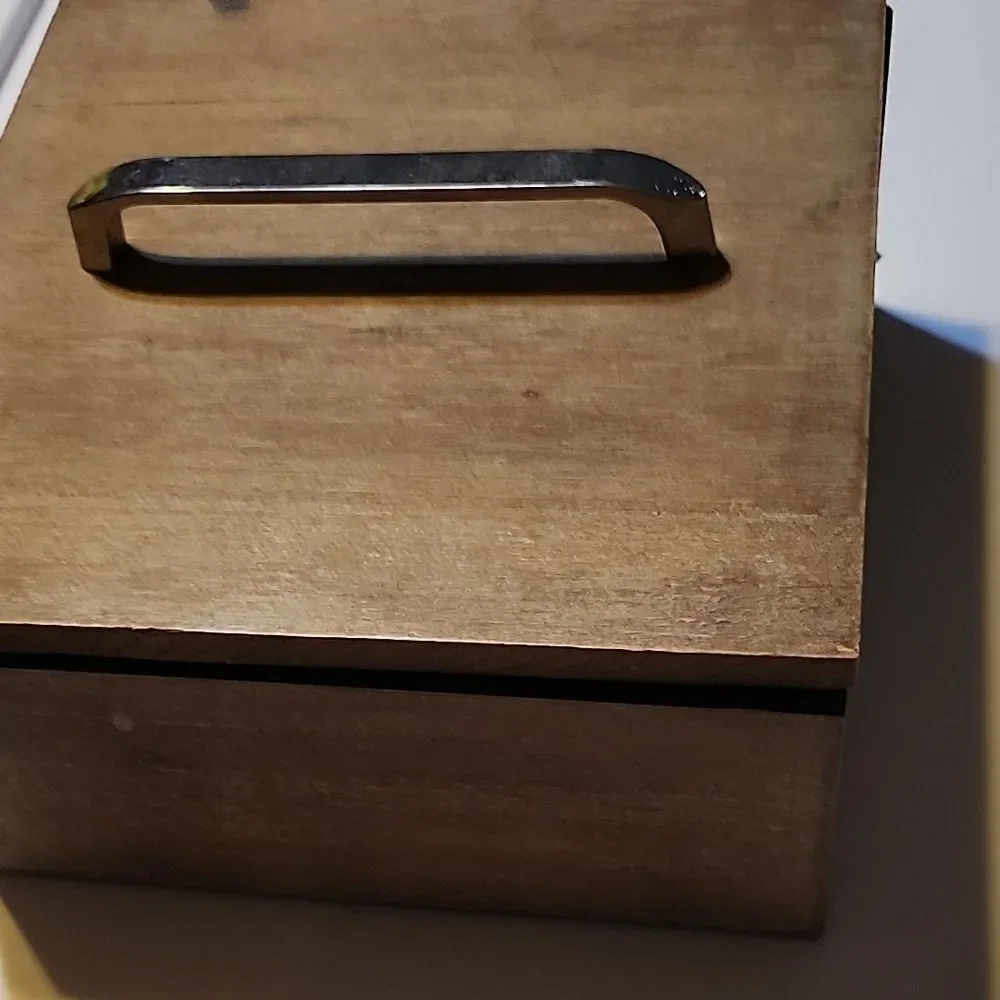 Wooden Box with Silver Handle